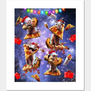 Space Pizza Cat, Christmas Cats, Funny Posters and Art